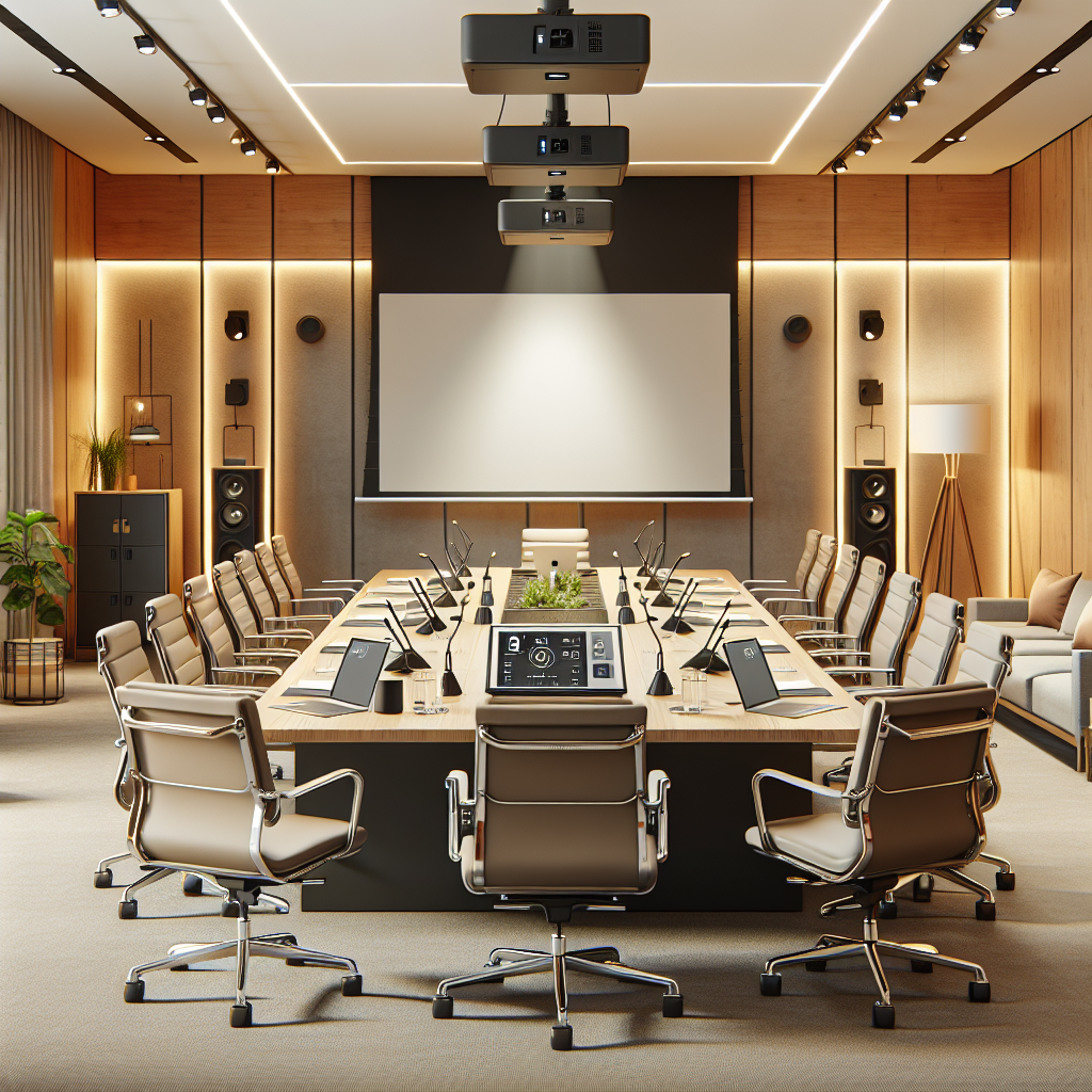Équipements électriques pour une salle de conférence moderne