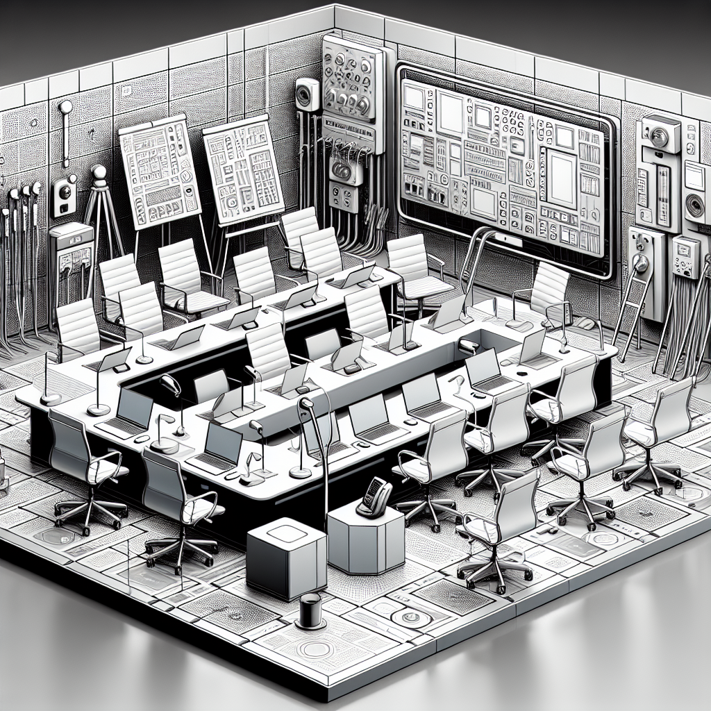 Équipements électriques pour une salle de réunion technologique